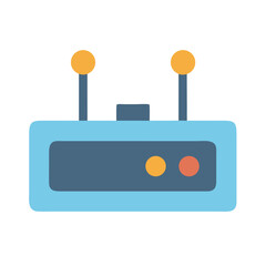 Retro technology flat design network router vector graphic