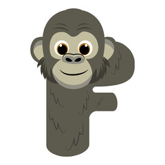 Gorilla Alphabet Illustration