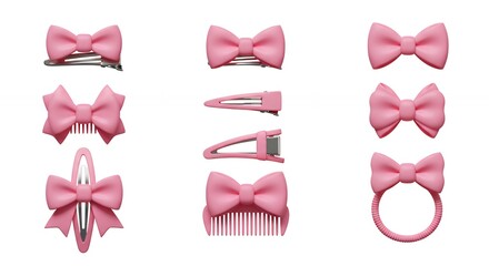 Pink hair accessories for girls