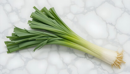 green leek isolated on white background