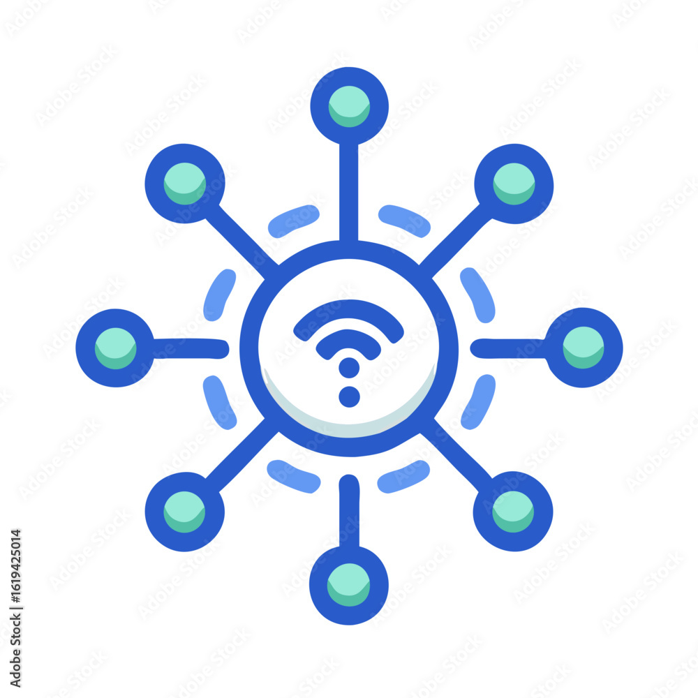 Poster abstract network connection and global data communication illustration