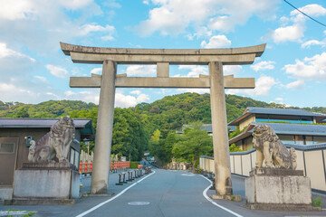 a concrete tori gate in Kiyomizu-dera, Kyoto