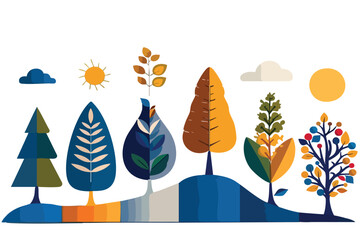 autumn trees collection