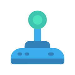 Retro joystick icon against a black background illustration