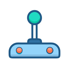 Retro gaming joystick vector illustration on black background