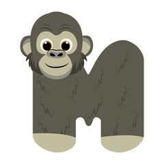 Gorilla Alphabet Illustration