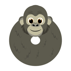 Gorilla Alphabet Illustration