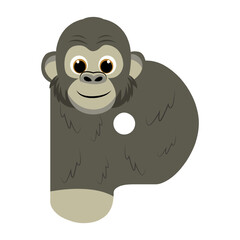 Gorilla Alphabet Illustration