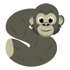 Gorilla Alphabet Illustration