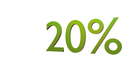 20% Discount Offer. Green 20% percent discount