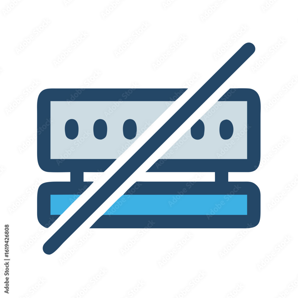 Poster disabled database connection icon with a line through it