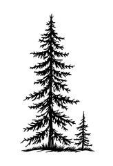 set of christmas trees