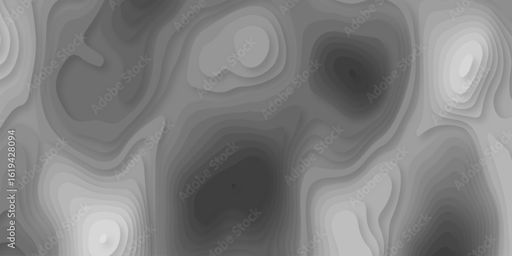 Poster abstract paper cut background with lines. background of the topographic map. white wave paper curved