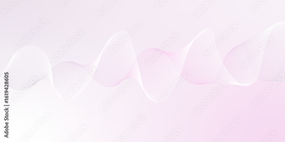 Poster modern wave blend design abstract pink background with glowing curved lines technology line mesh.