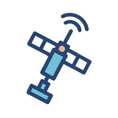 Stylized satellite icon for modern communication and technology concepts