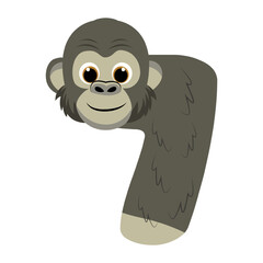 Gorilla Alphabet Illustration