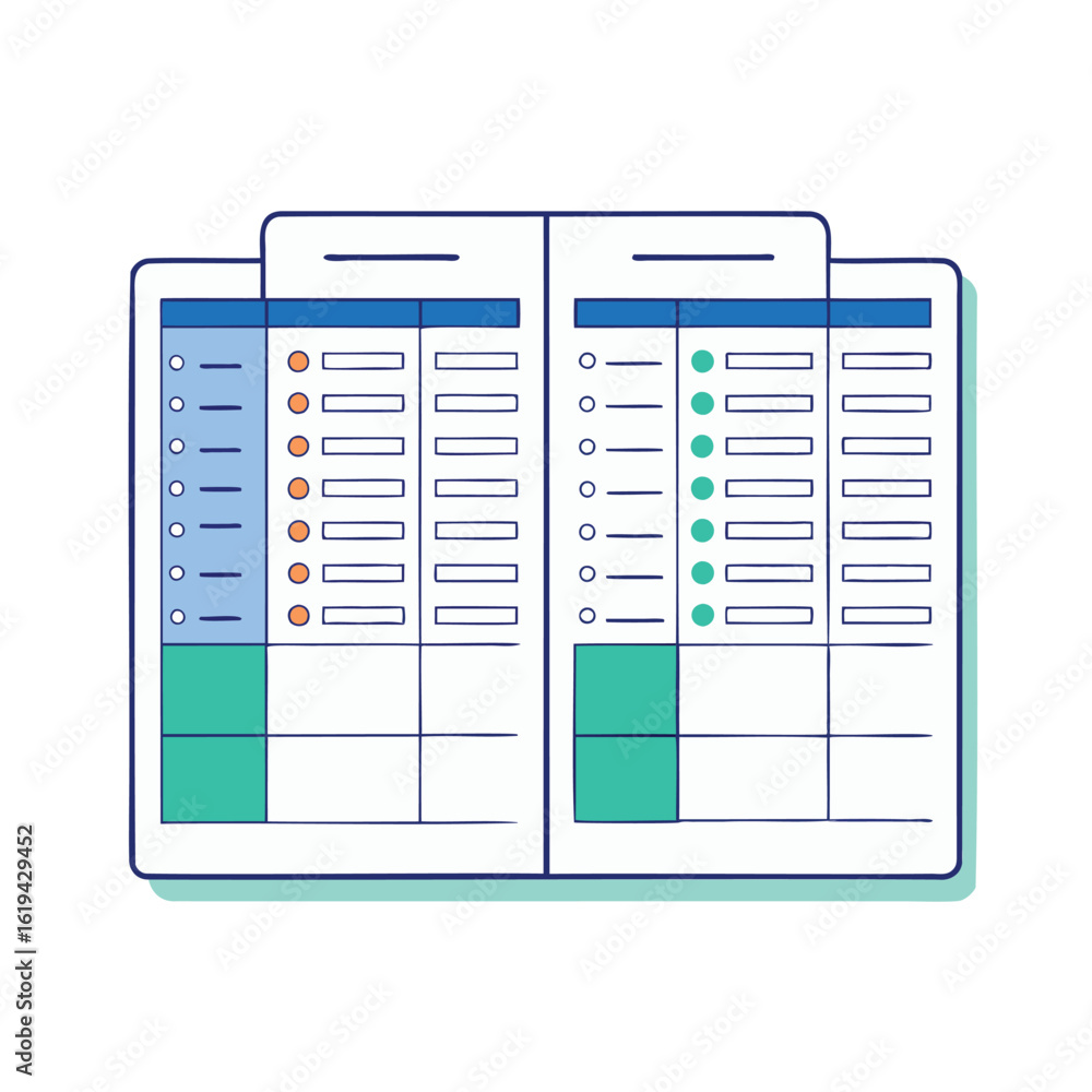 Aufkleber two open digital calendars showing schedules isolated on transparent background