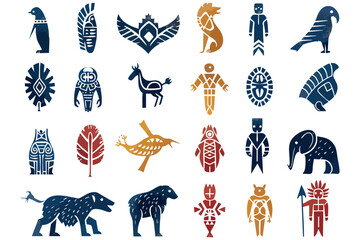 set of hand drawn illustrations of different countries