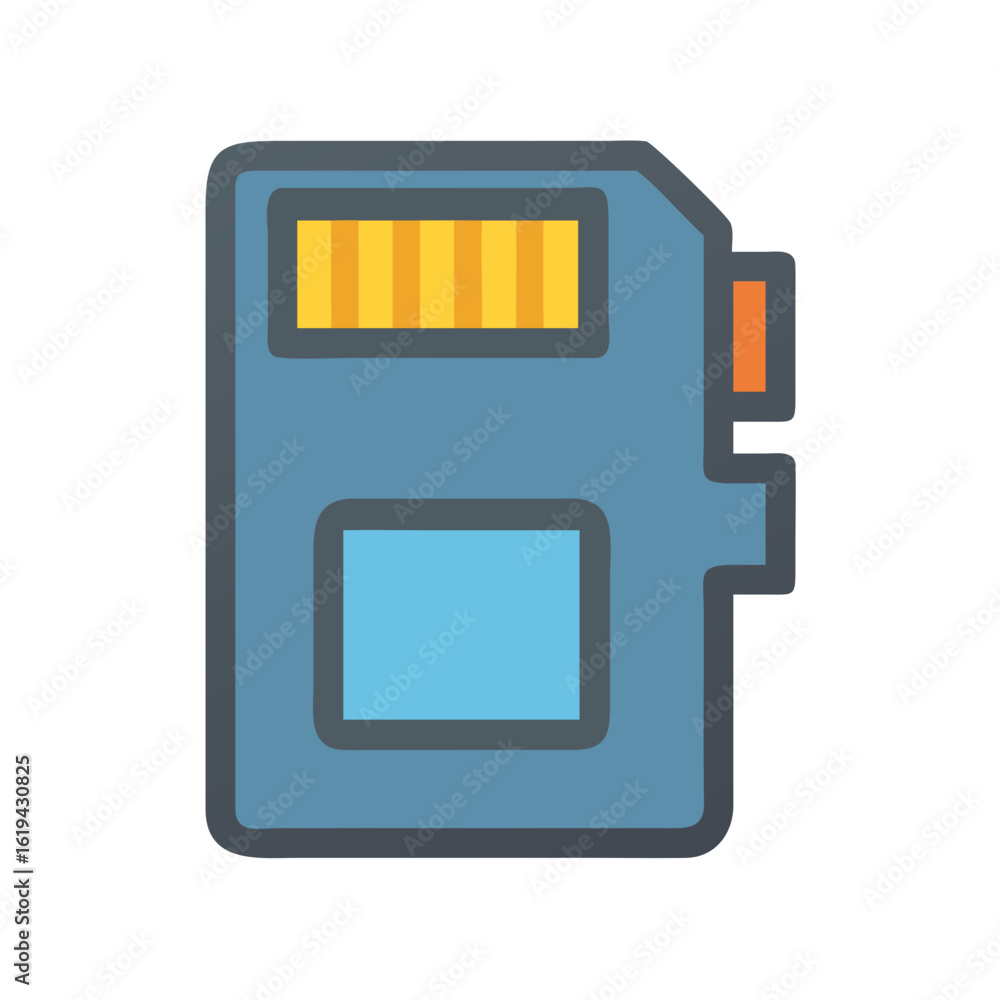 Poster flat design memory card icon with black background image