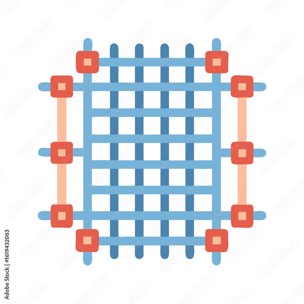 Poster abstract grid pattern with colorful connections on black background
