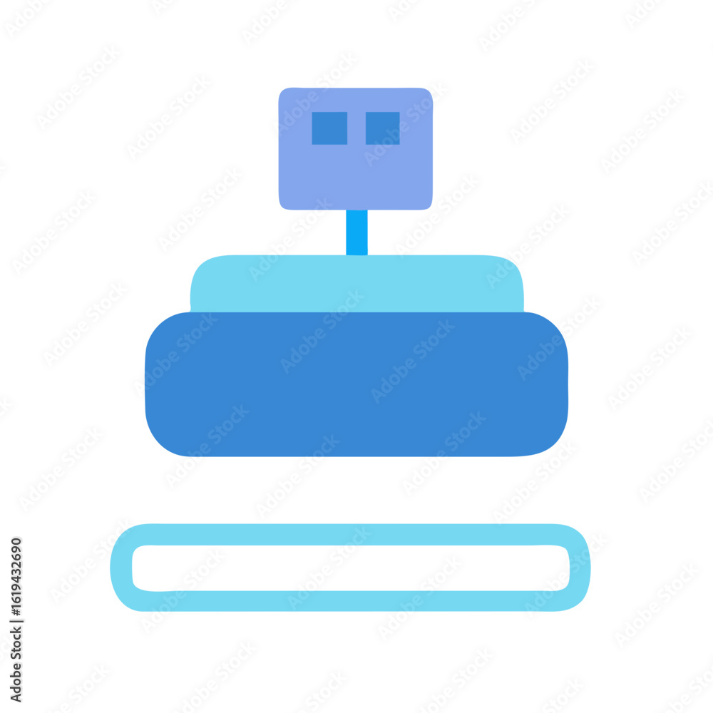 Poster abstract blue technology stack with connected data blocks concept