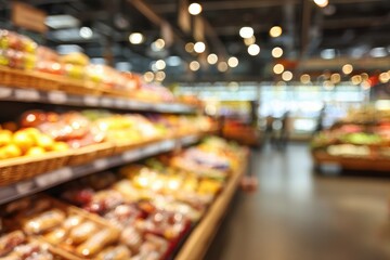 Fototapeta premium Blurred supermarket produce section