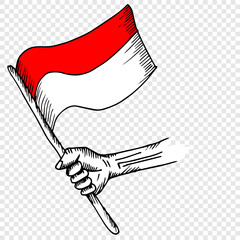 Indonesia Independence day, August 17, doodle vector