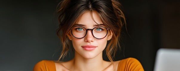 A close-up portrait of a young woman lit by laptop screen glow shows her mid-design in a coding project. Her intensity and creativity express focus, drive, skill development, and how future talent