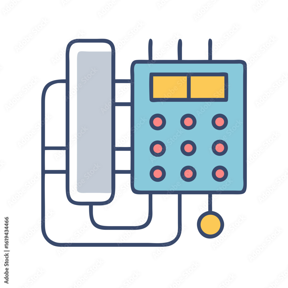 Poster illustration of data panel with buttons and screen display