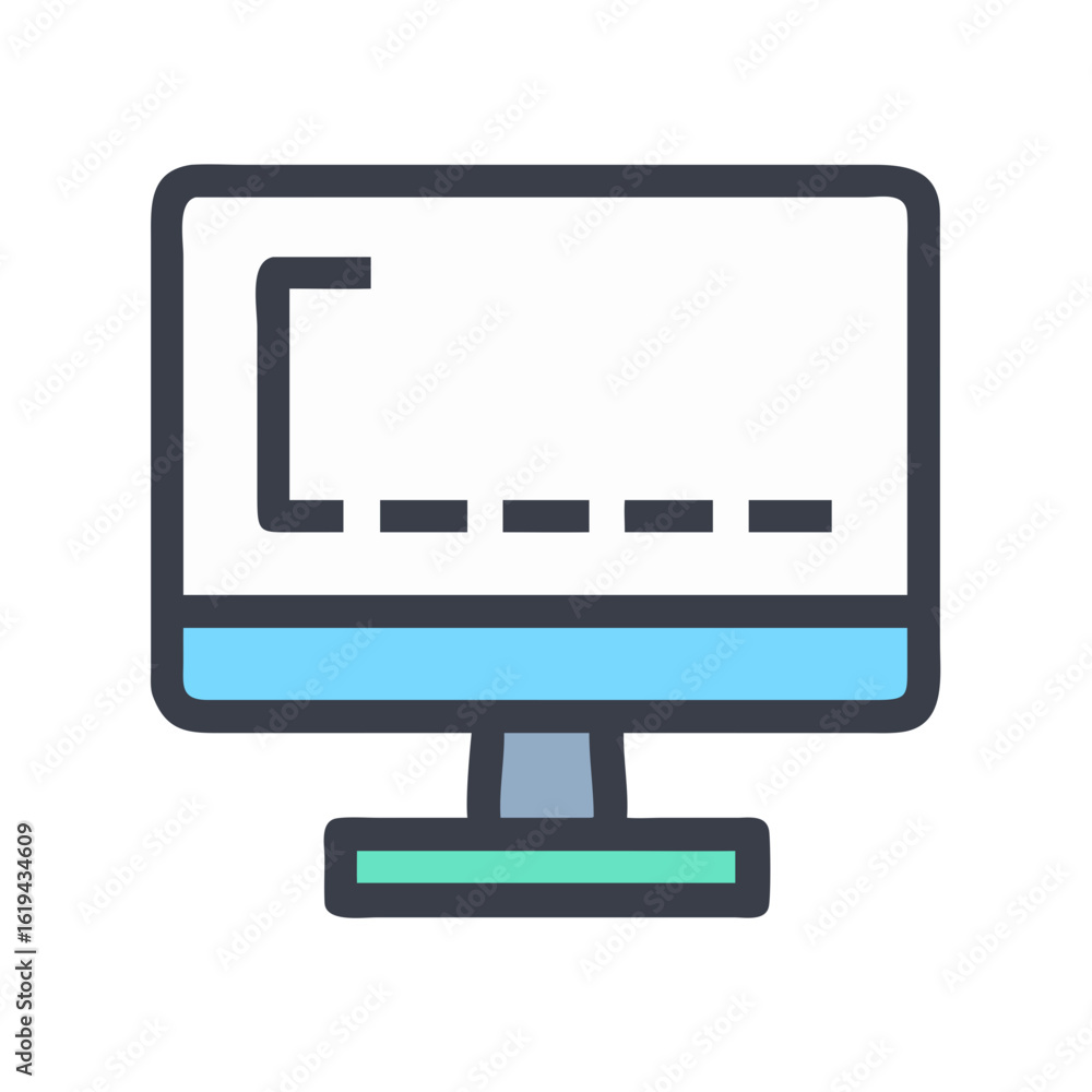Poster computer screen icon showing coding sequence or input data