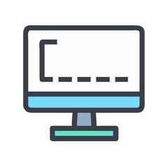 Computer screen icon showing coding sequence or input data