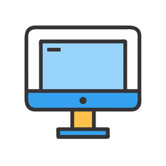 Modern flat design computer desktop icon illustration graphic