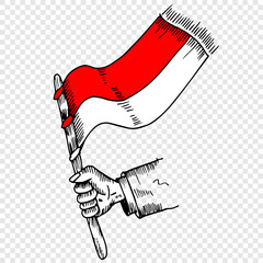 Indonesia Independence day, August 17, doodle vector