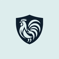 Obraz premium rooster shield logo