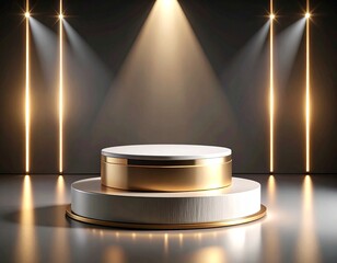 Modern Rotating Platform with Spotlights for Display