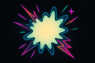 Colorful Abstract Burst on Dark Background &mdash; Glowing Radiating Lines Blob Explosion