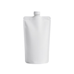 Minimalist White Stand-Up Pouch on a Pure