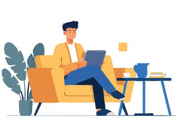 man in a cafe