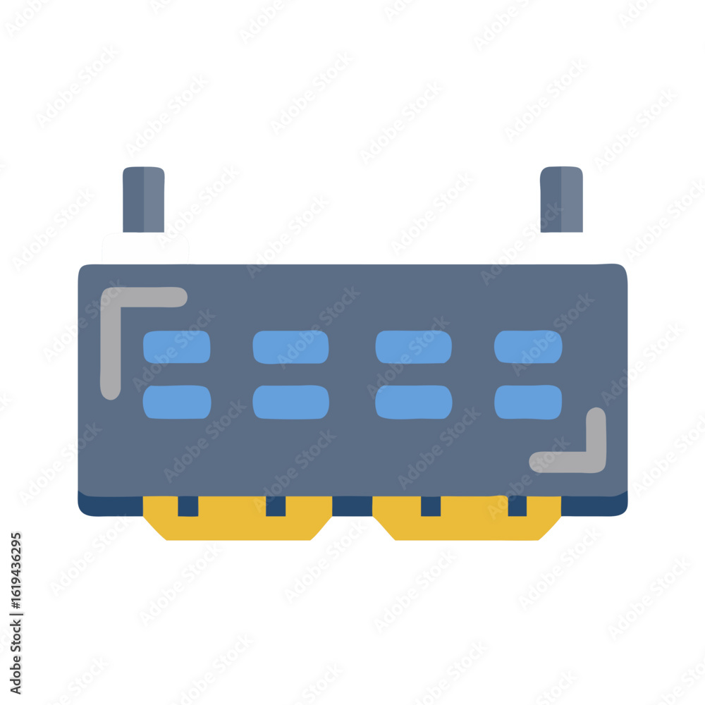Poster Flat vector graphic of a computer RAM module isolated