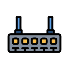 Obraz premium Abstract flat design server rack illustration against black background