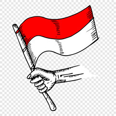 Indonesia Independence day, August 17, doodle vector