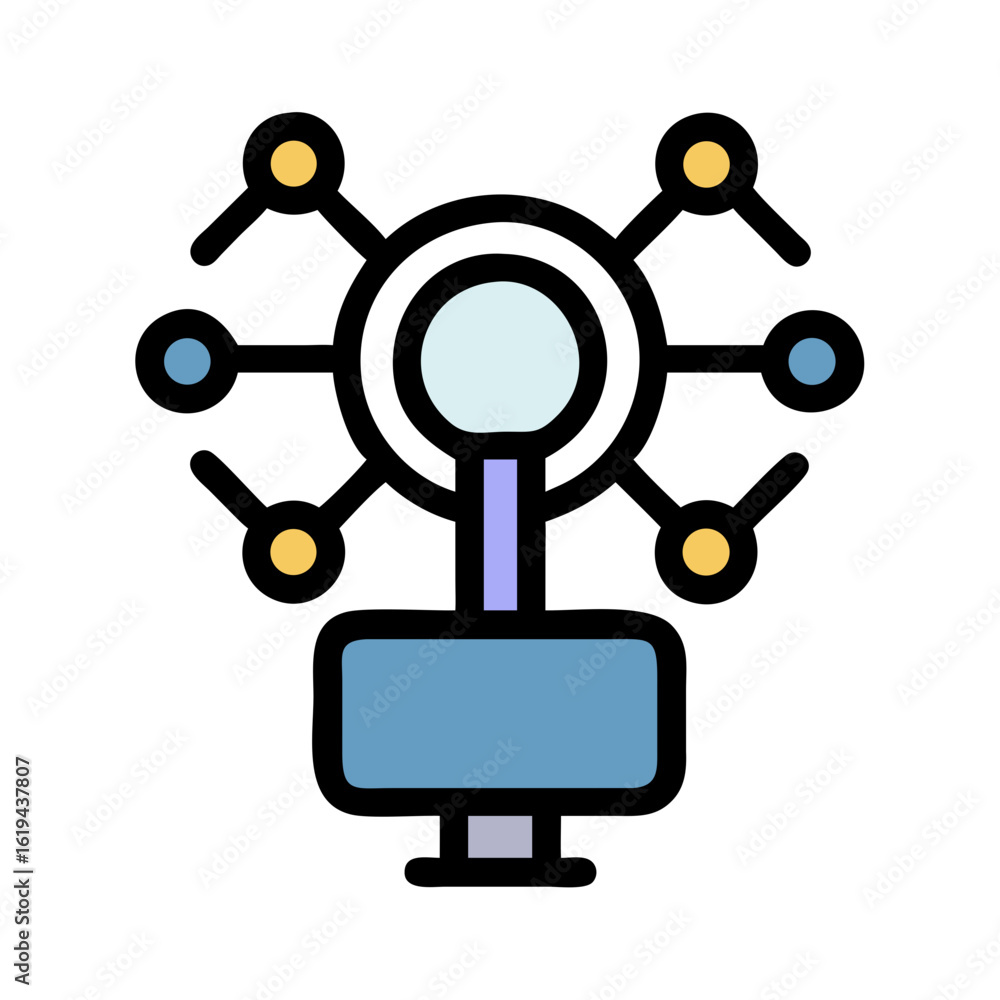 Poster abstract network connecting system graphic on black background design