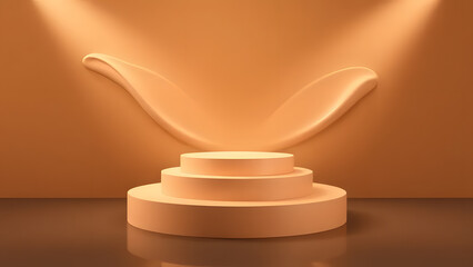 Minimalist Sand-Toned Display Stage for Modern Presentation

