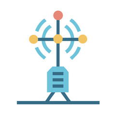 Stylized Illustration of a Modern Weather Station Tower
