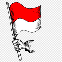 Indonesia Independence day, August 17, doodle vector