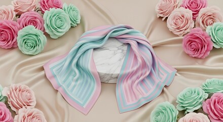 Heart Shaped Meringues - Rose Cookies, Satin Background, Romantic Dessert, Sweet Treat, Delicate Pastry, Valentines Day, Love Food, Gourmet