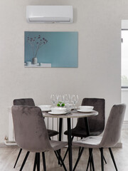 interior design. interior photography of an apartment for rent. One-room apartment with a simple...