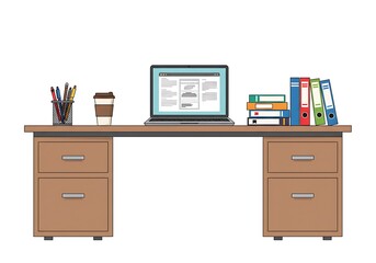 office desk with a computer