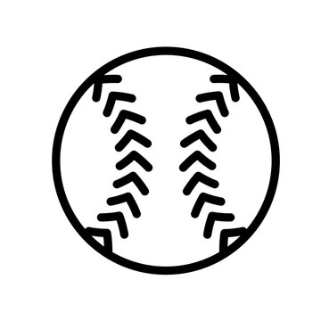 Baseball icon thin single line