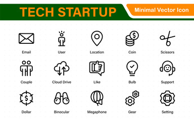 Tech Startup thin line icons set. Development editable stroke icon. Start up symbols collection.